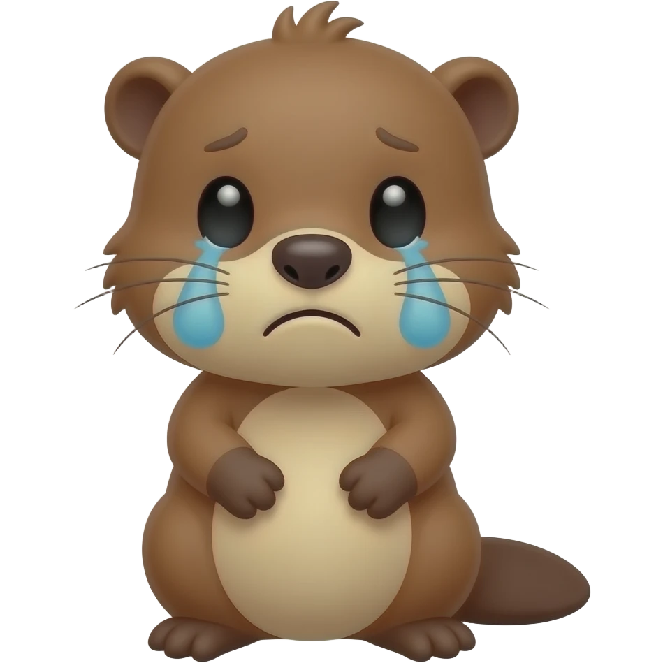 Very sad baby beaver emoji