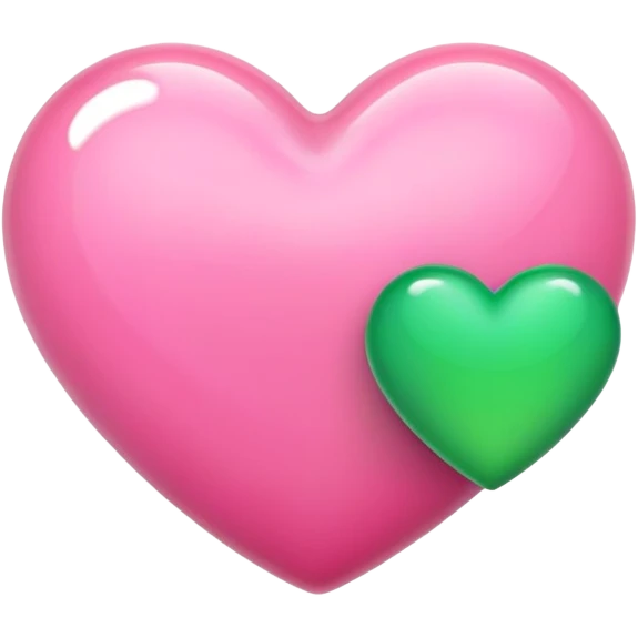 pink heart and green heart  emoji