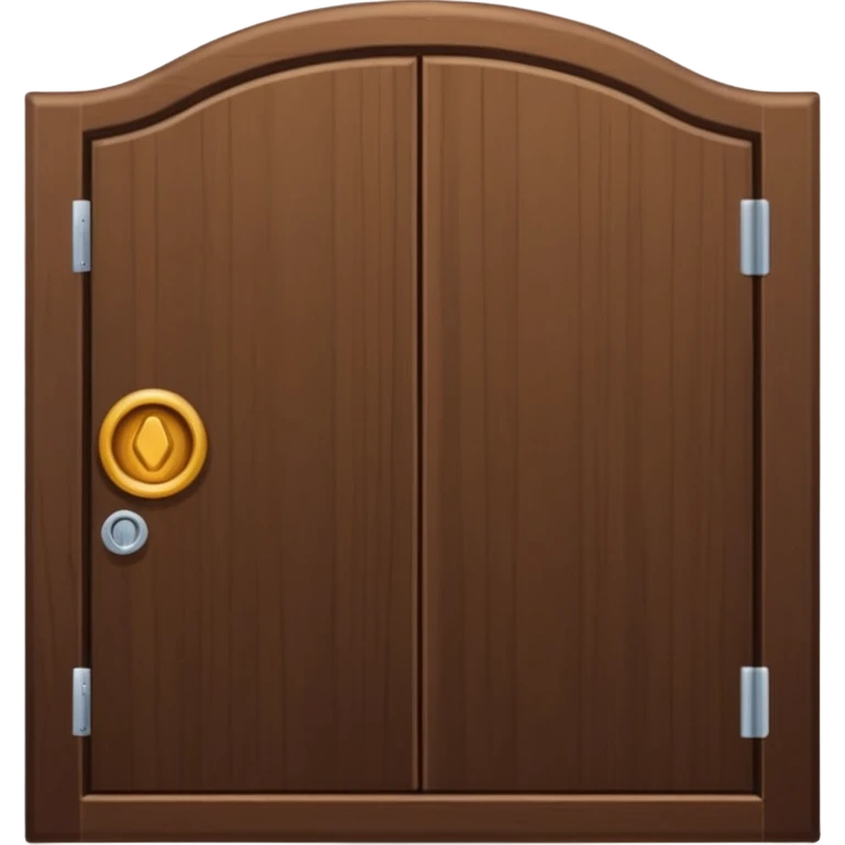 porta única de madeira arredondada no topo, sem rosto, elegante, sem lateral emoji