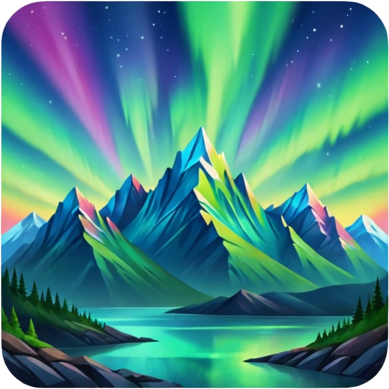 Northern Lights aesthetic mountains  emoji