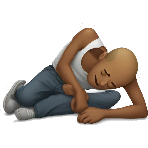 Someone laying tired on the floor  emoji