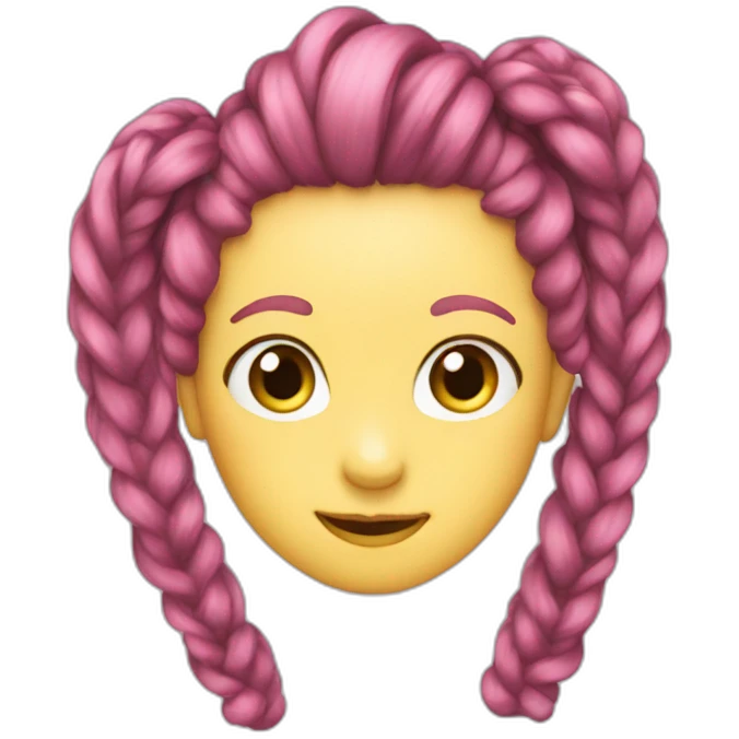 "pigtails. hair emoji, yellow face emoji