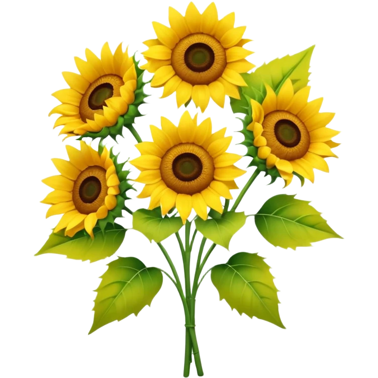 bouquet of 5 sunflower emoji