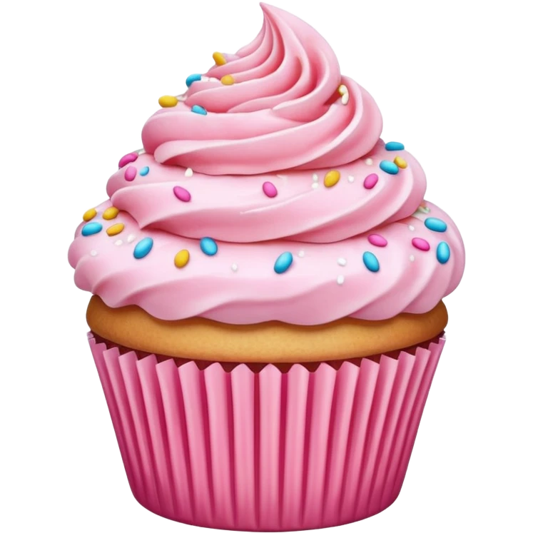 Cupcake with pink icing emoji
