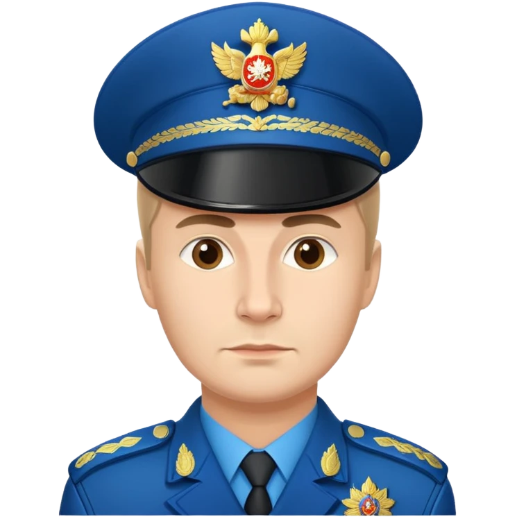 Russian policeman with traditional Russian police hat and uniform emoji