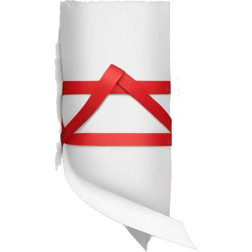 sad piece of paper wrapped into red tape emoji