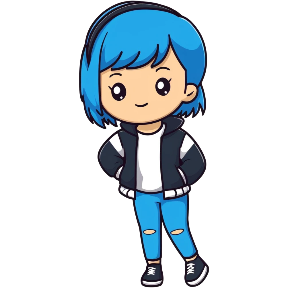 girl with blue hair emoji