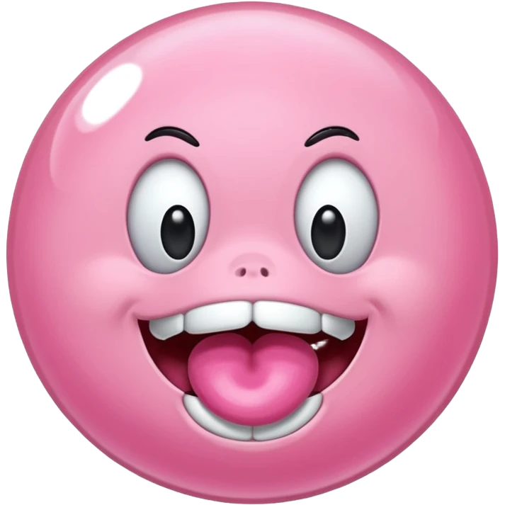 Pink bubble-gum emoji