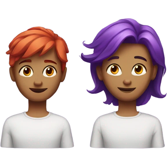 One with red hair one with purple hair emoji