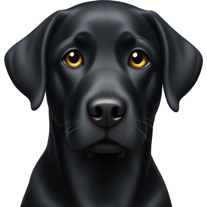 Black Labrador with white spot on chest emoji