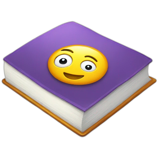 big round shiny emoji reading book emoji