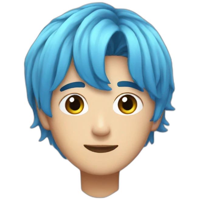 bts v bluehair emoji