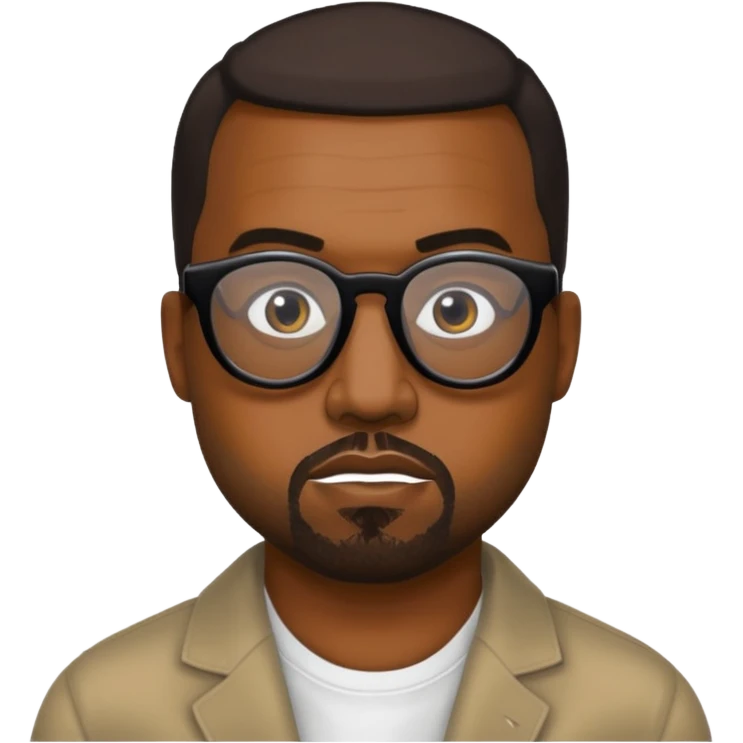 Kanye West face with black glasses emoji
