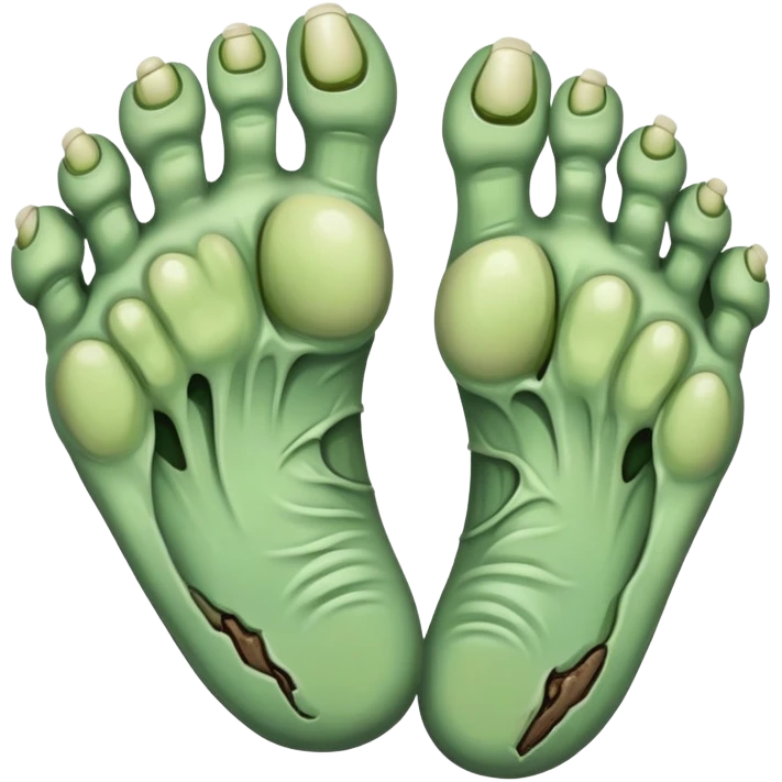 Gross zombie foot and toes emoji