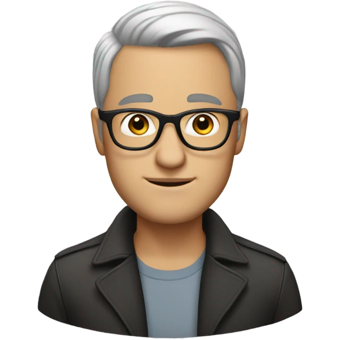 white man with side part and circle glasses  emoji