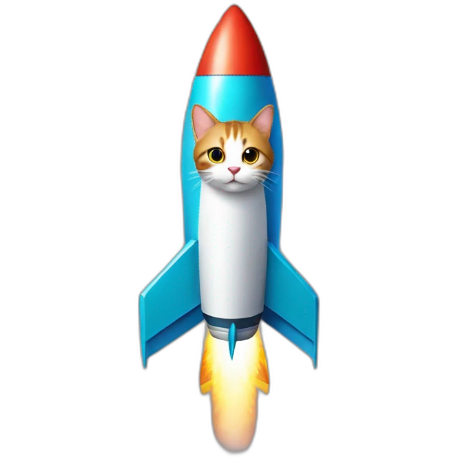 cat on a rocket emoji