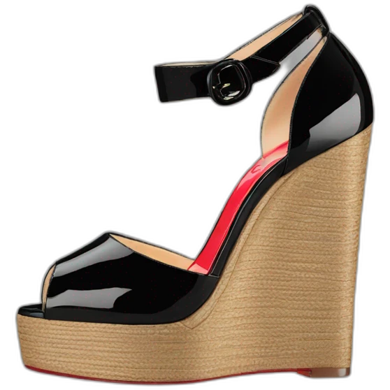 WEDGE heel LOUBOUTIN black PATENT emoji