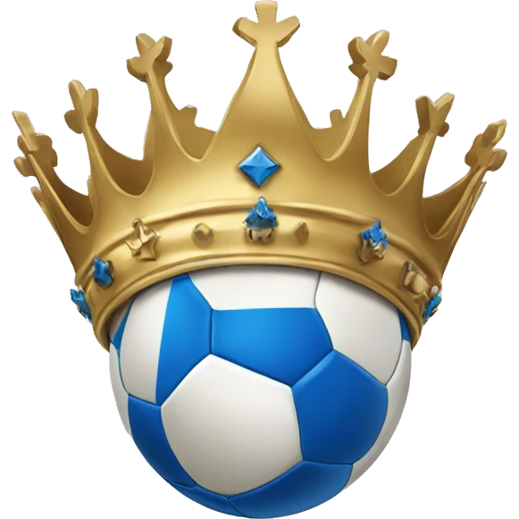 soccer ball with crown and blue scarf emoji
