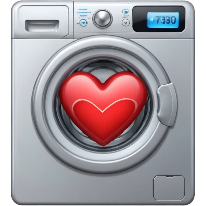 The washing machine inside the heart emoji