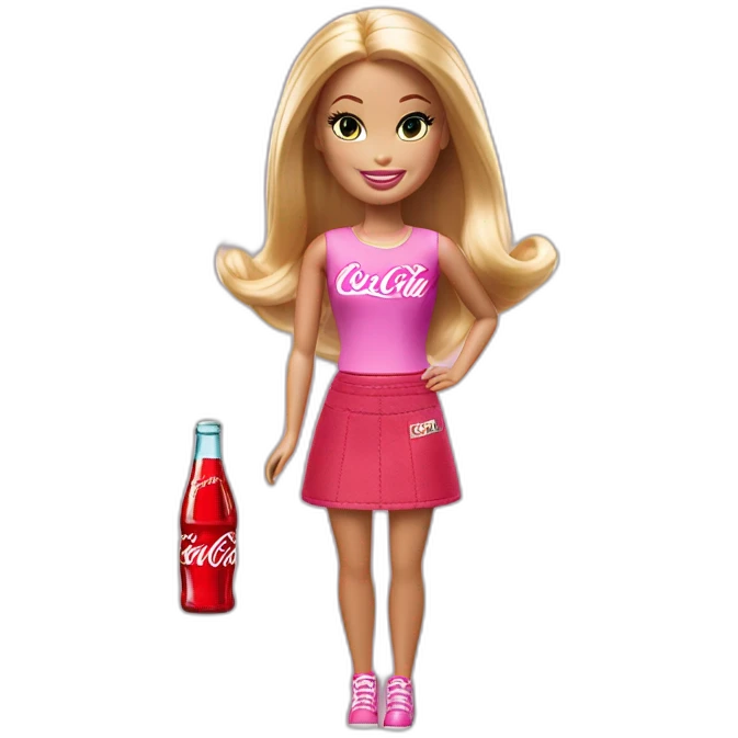 Barbie avec une bouteille de coca cola  emoji