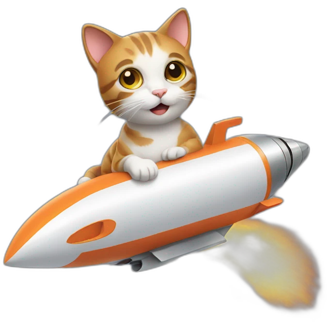 cat on the rocket emoji