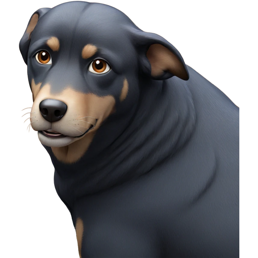 brown eyed dog in focus emoji