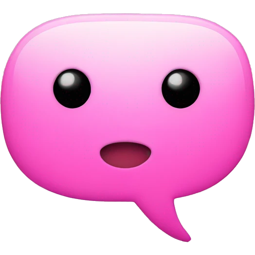 Speech bubble with pink heart emoji