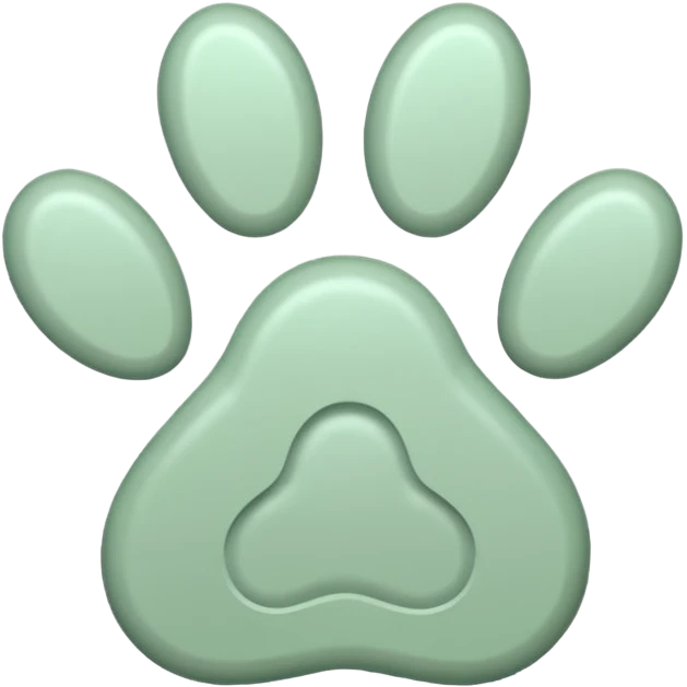 a pastel green pawprint emoji