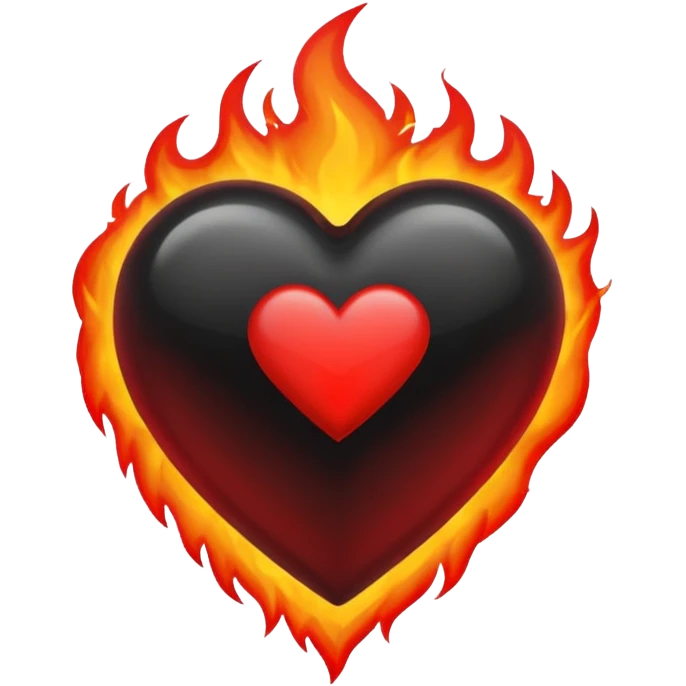 Black and red heart on fires, these are awesome can I get some option that are similar. The difference would be taking out the flame symbol in the middle  emoji
