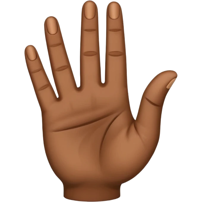 A flat hand with the palm facing towards me and the middle finger bent 90 degrees emoji