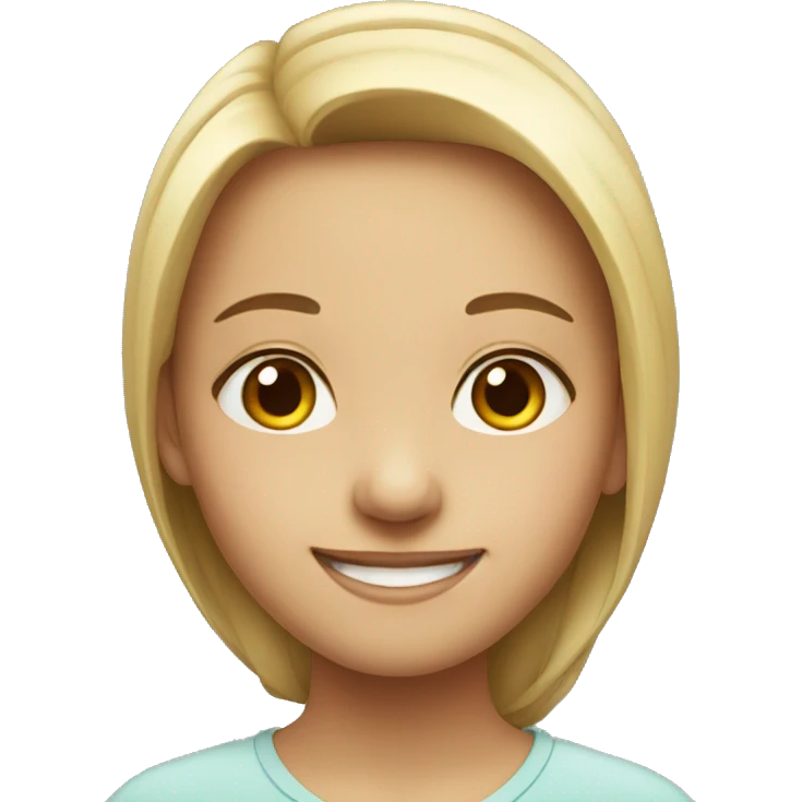smiling girl in simple portrait emoji