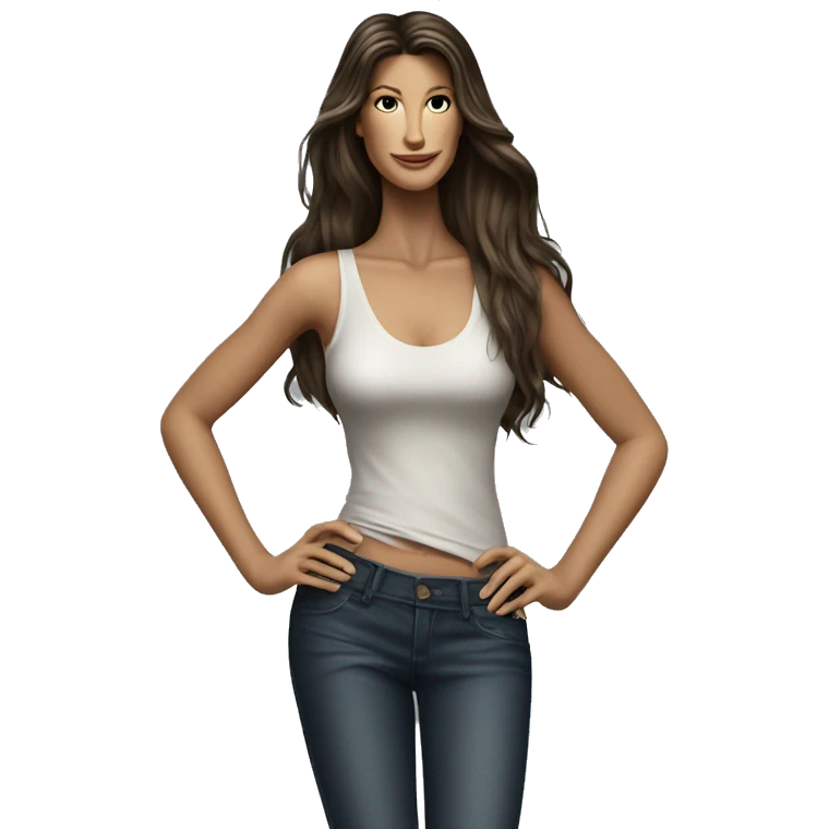 gisele bundchen with dark long hair full body  emoji