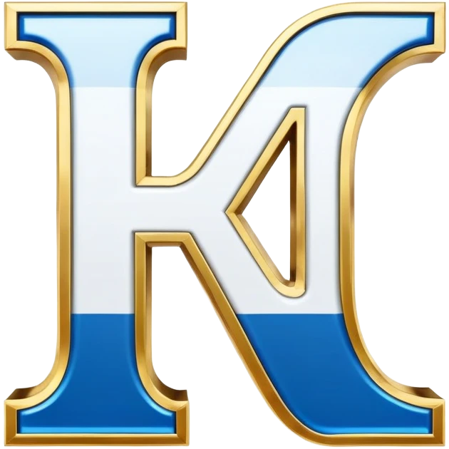Bold Blue-White-Gold Font Big Capital “i” Letter  emoji