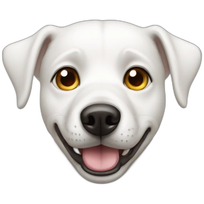 White dog with only one eye emoji