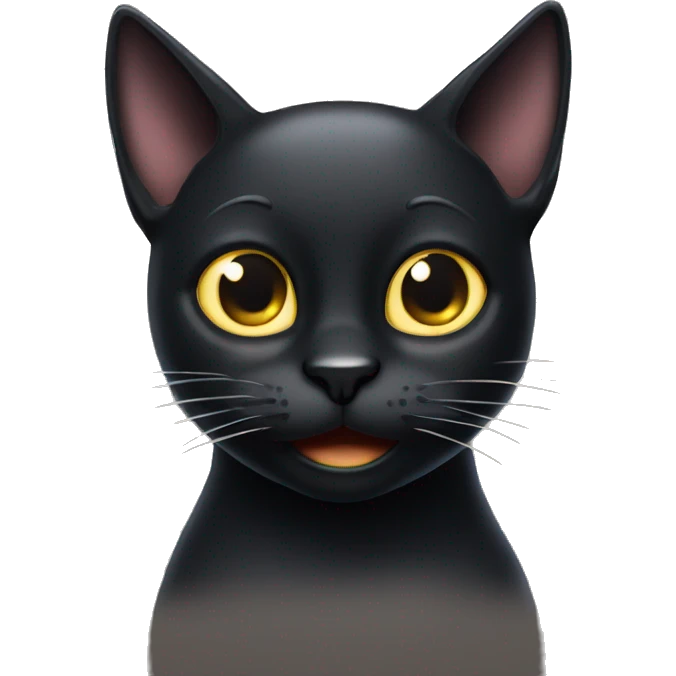 happy black cat with crossed eyes emoji