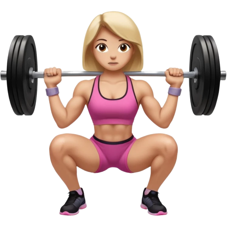 girl doing barbell squat emoji