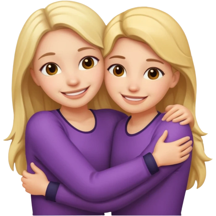 Two girls hugging emoji