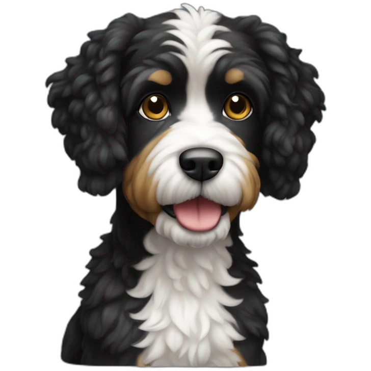 Caniche noir et blanc emoji