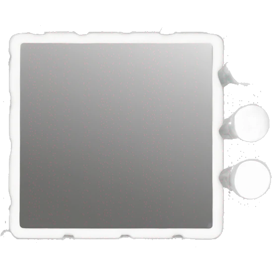 Square makeup mirror with 15 light bulbd emoji
