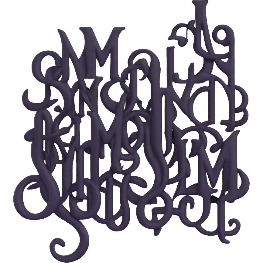 connected flowing BLK letters where all letters are joined together in one continuous design emoji