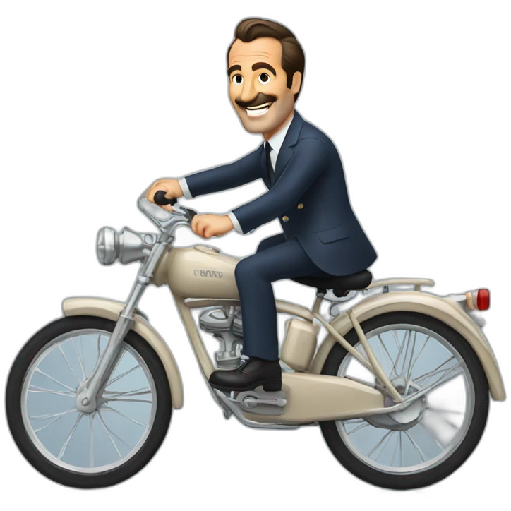Jean Dujardin having fun on a bike emoji