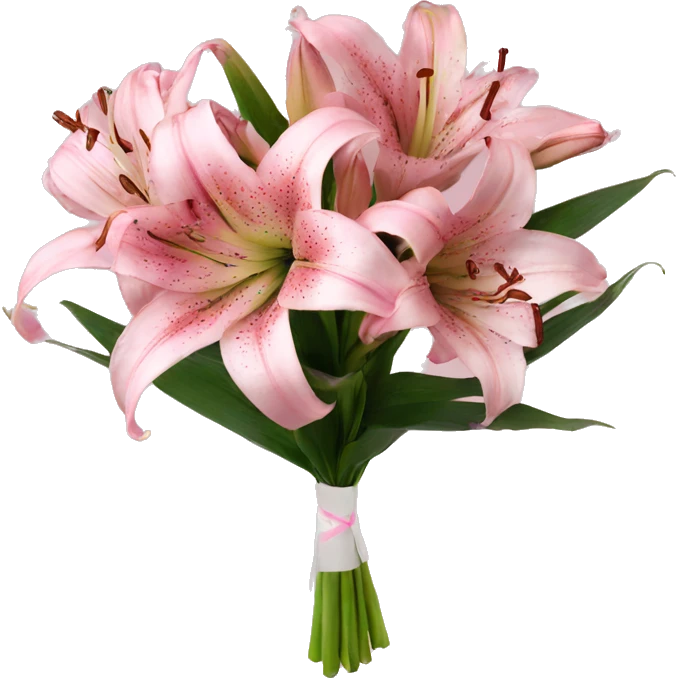 Pink lily ￼bouquet emoji