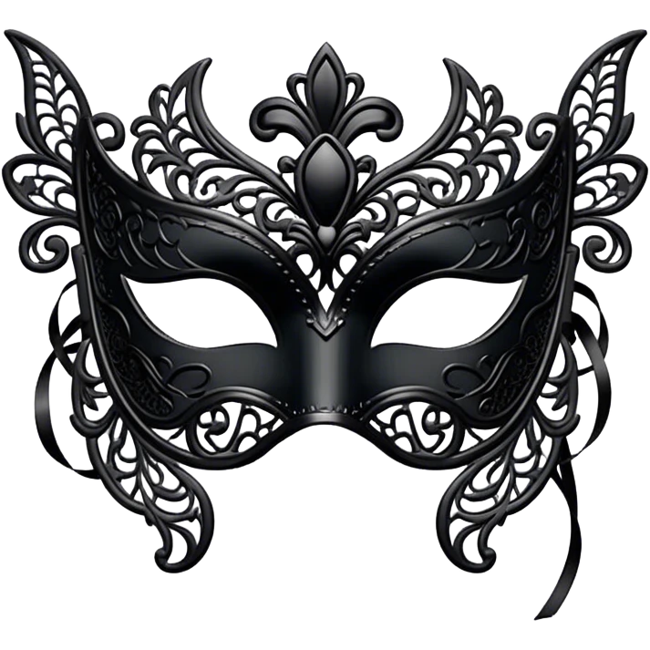 black lace masquerade mask emoji