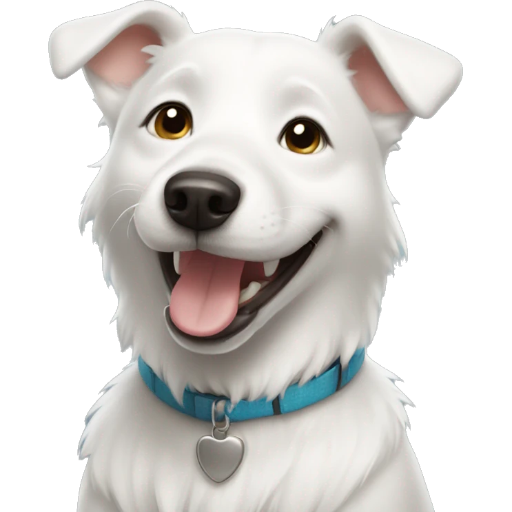 white dog smiling emoji
