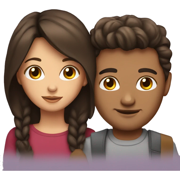 brunette couple emoji
