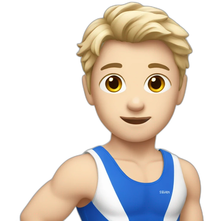 sporty european boy in gymnast uniform emoji