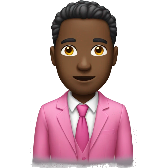 Black man wearing pink suit emoji