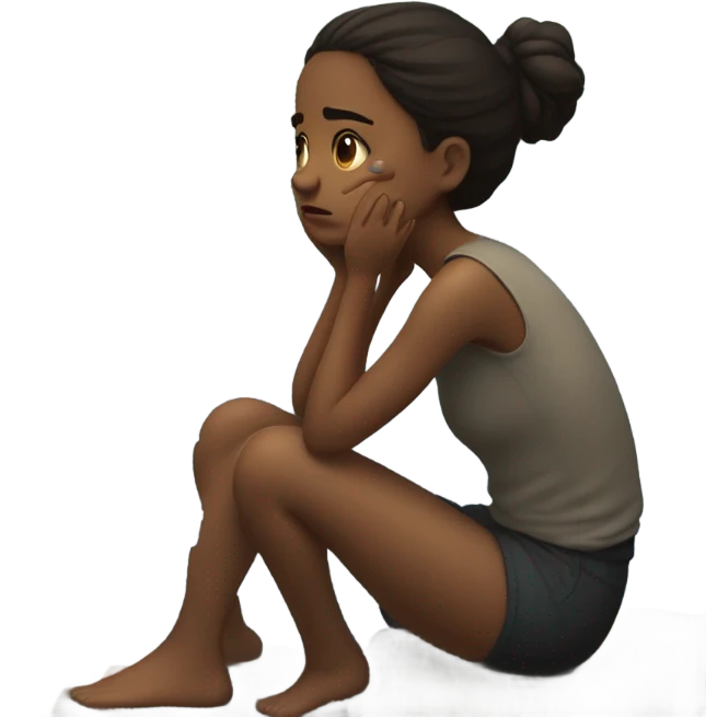 Girl crying by a river emoji