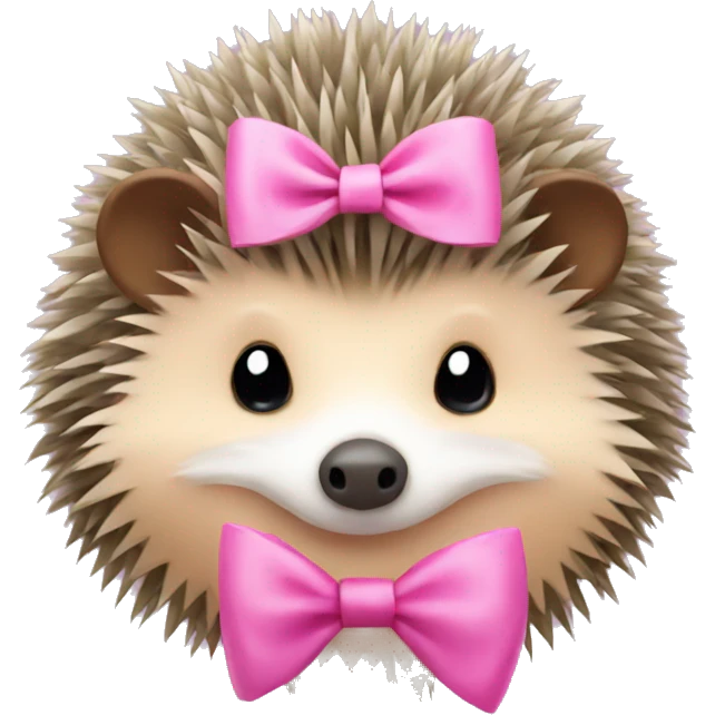 hedgehog with a pink bow emoji