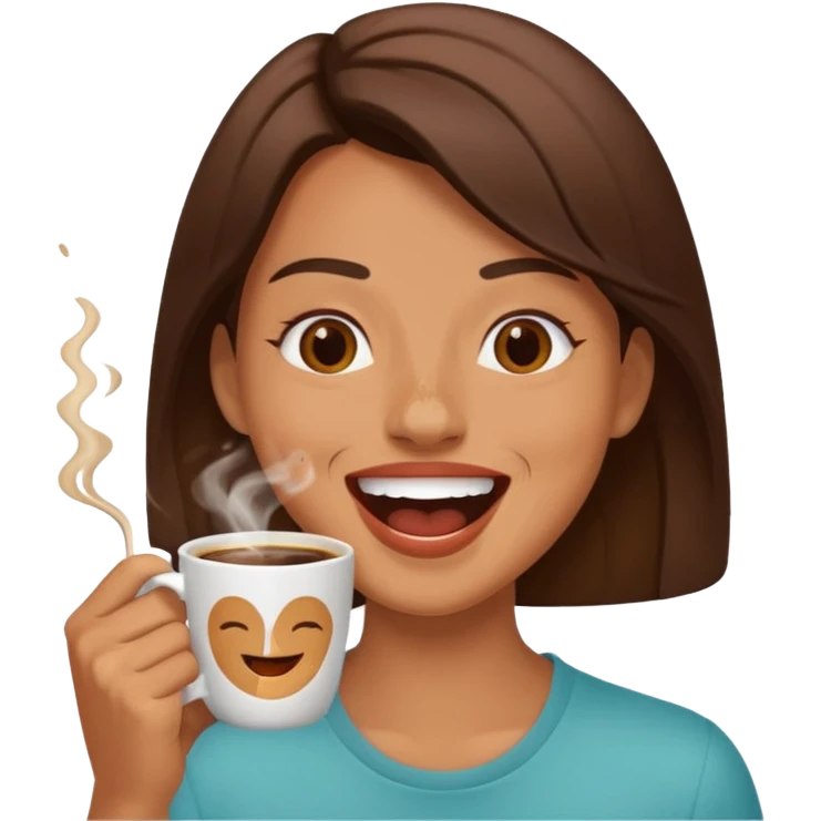 Spitting coffee while laughing emoji